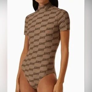 Balenciaga Beige Patterned Bodysuit